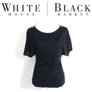 WHITE HOUSE BLACK MARKET WHBM Velvet Chevron Blouse